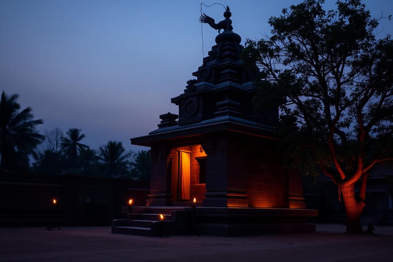 दीपों से प्रकाशित मंदिर का प्रतीकात्मक चित्र